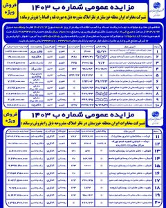 برگزاری مزایده ب – ۱۴۰۳ فروش املاک مخابرات منطقه خوزستان