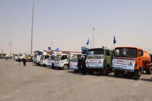 استقرار ناوگان لُجستیكی اروندان در مرز شلمچه برای پشتیبانی از پیادهروی اربعین حسینی(ع)/ از آبرسانی تا حملونقل؛ اروندان در مرز شلمچه آماده است